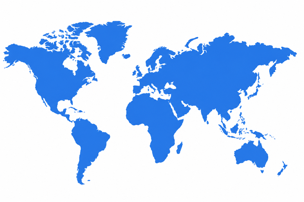 World map showing international healthcare markets supported from India
